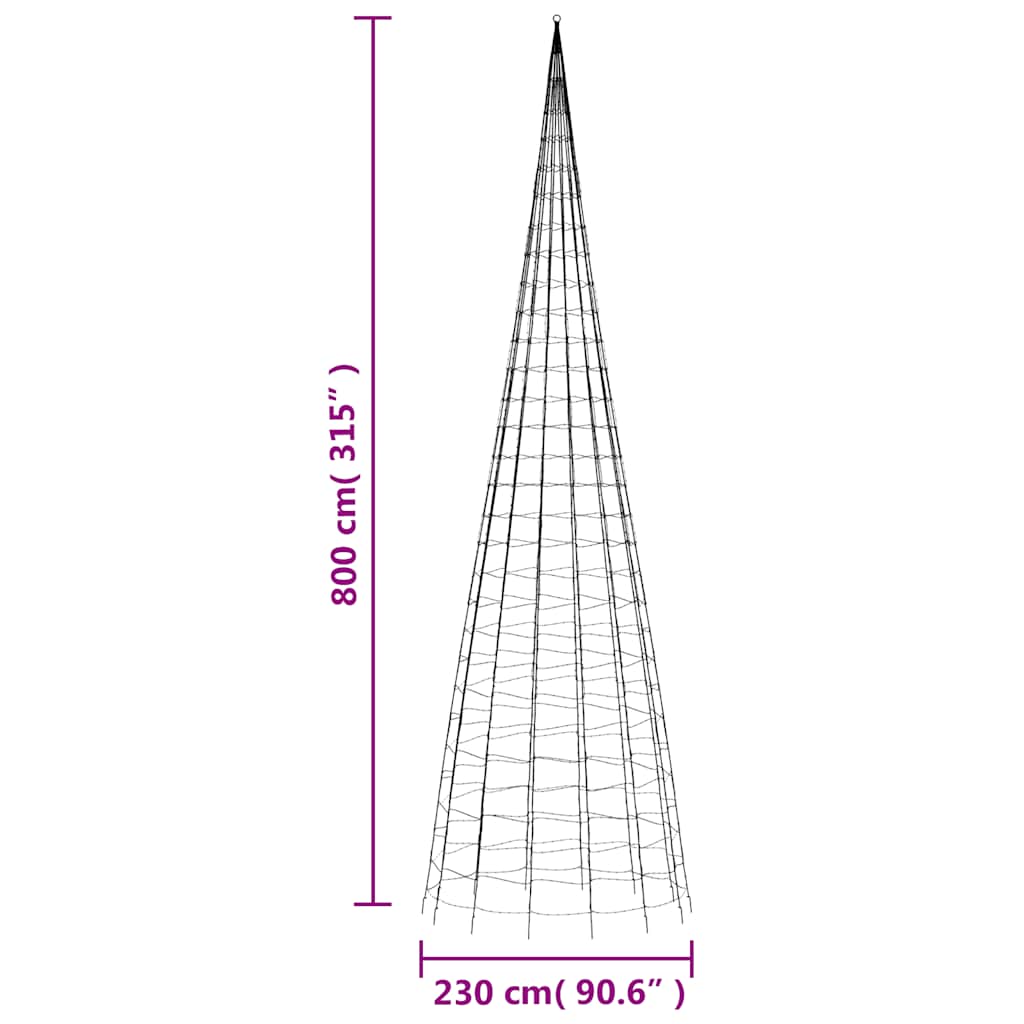 vidaXL Choinka LED 3000 LED Ciepła biel 800 cm