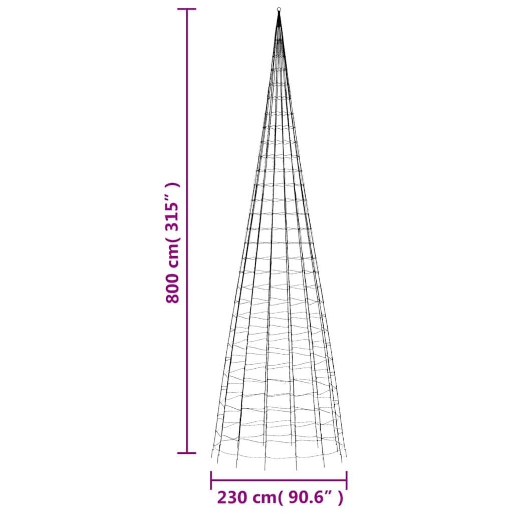 vidaXL Choinka LED 3000 LED Zimna biel 800 cm