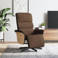 vidaXL Rozkładany fotel z podnóżkiem, brązowy, tkanina
