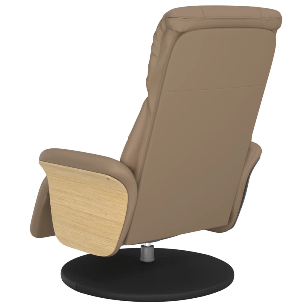 vidaXL Rozkładany fotel z podnóżkiem, cappuccino, sztuczna skóra