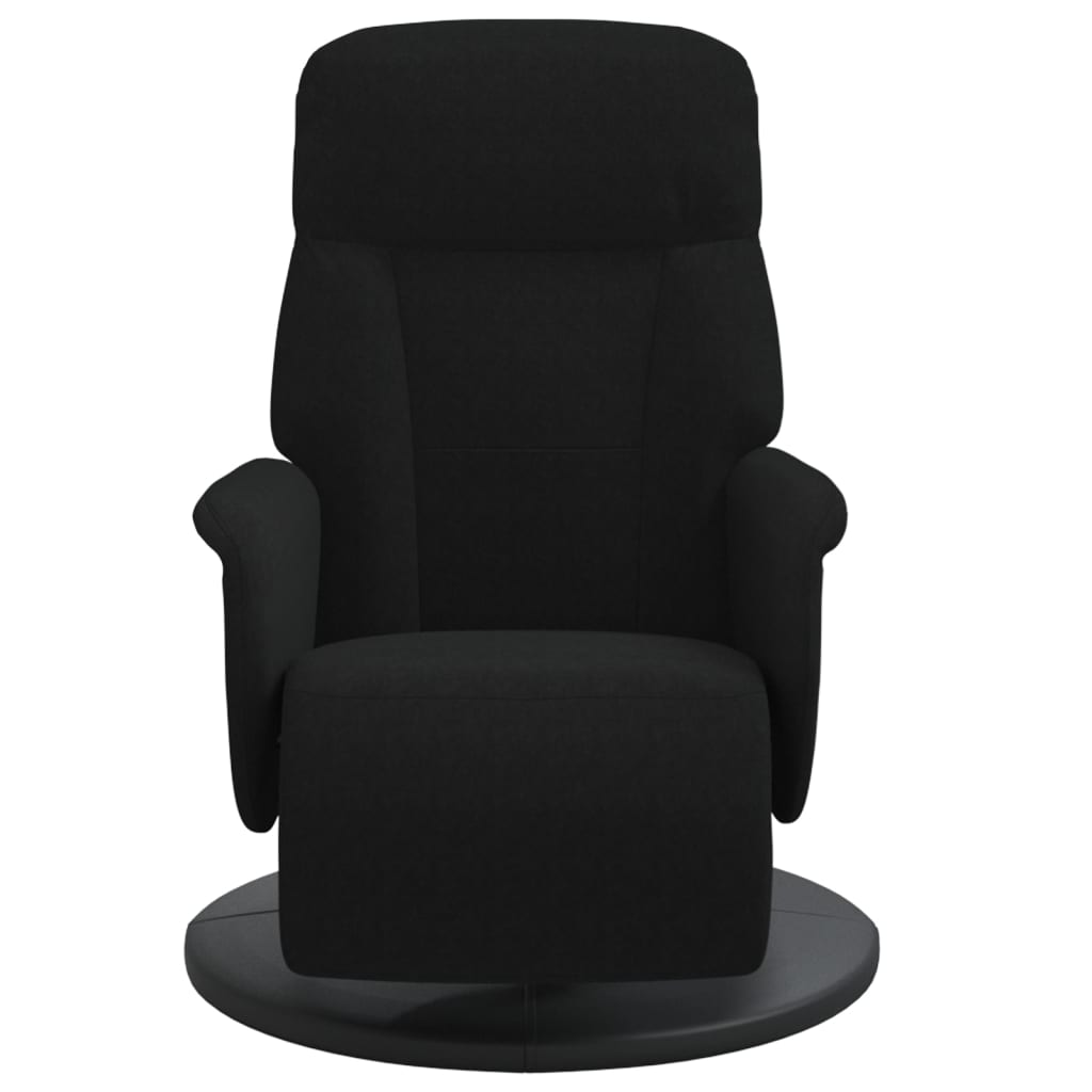 vidaXL Rozkładany fotel z podnóżkiem, czarny, obity aksamitem
