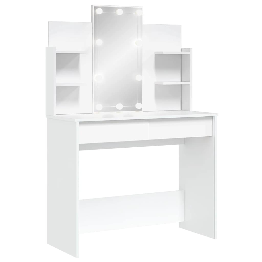 vidaXL Toaletka z oświetleniem LED, biała, 96x40x142 cm