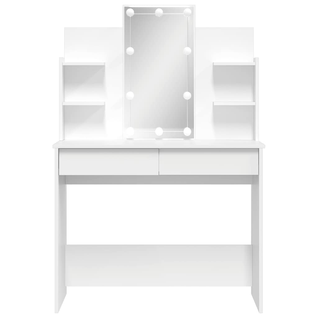 vidaXL Toaletka z oświetleniem LED, biała, 96x40x142 cm