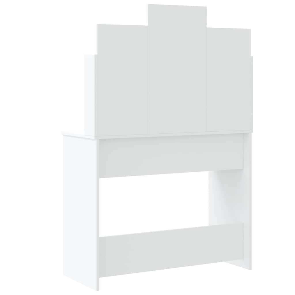 vidaXL Toaletka z oświetleniem LED, biała, 96x40x142 cm