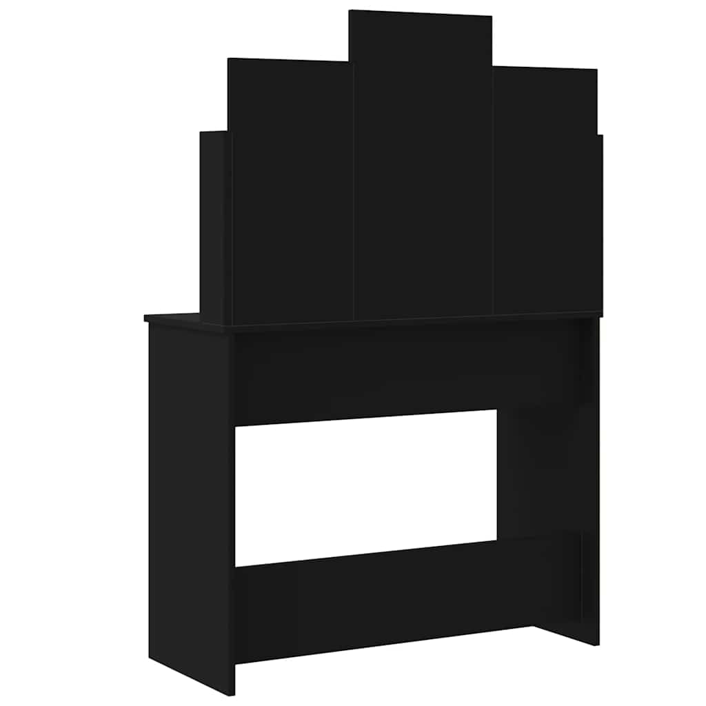 vidaXL Toaletka z oświetleniem LED, czarna, 96x40x142 cm