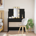 vidaXL Toaletka z oświetleniem LED, czarna, 96x40x142 cm