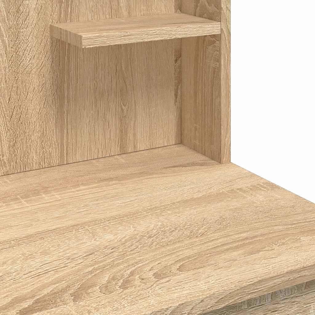 vidaXL Toaletka z oświetleniem LED, dąb sonoma, 96x40x142 cm