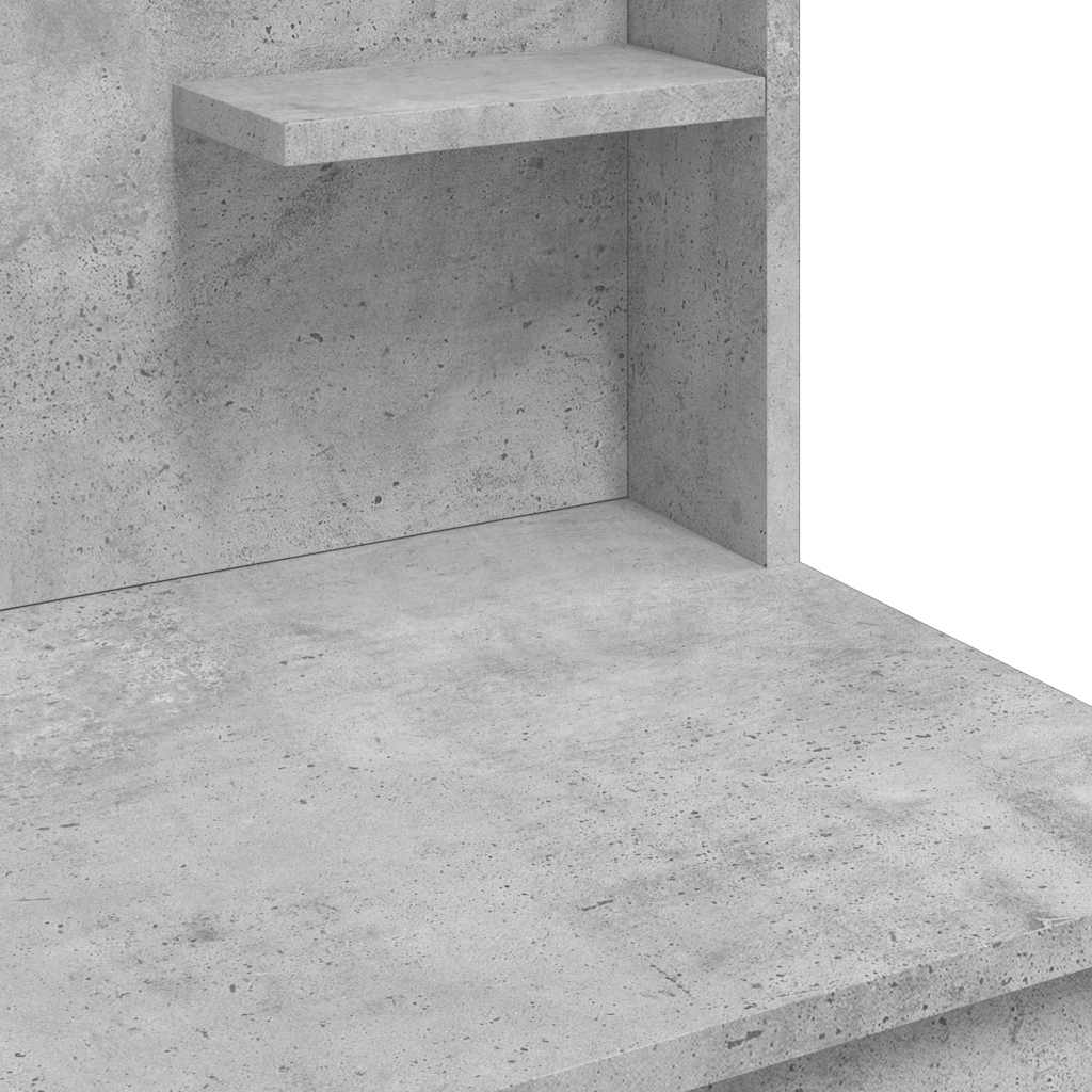 vidaXL Toaletka z oświetleniem LED, szarość betonu, 96x40x142 cm