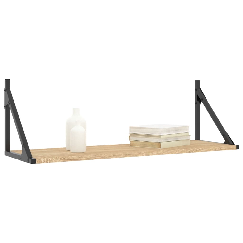 vidaXL Półki ścienne 2 szt. Dąb Sonoma 80x25x25,5 cm Drewno klejone