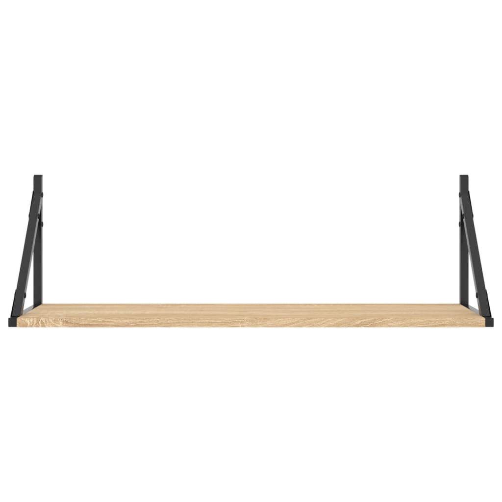vidaXL Półki ścienne 2 szt. Dąb Sonoma 80x25x25,5 cm Drewno klejone