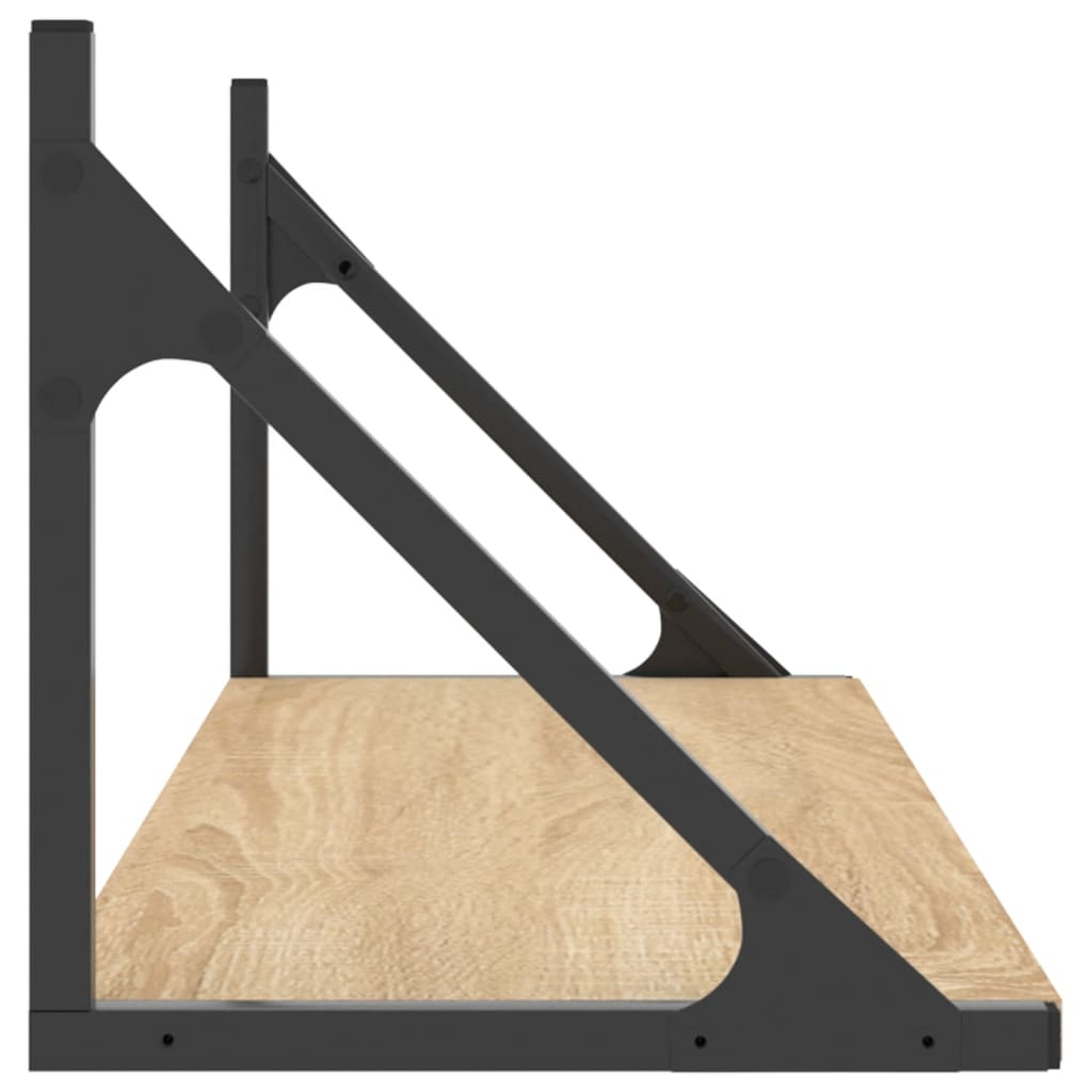vidaXL Półki ścienne 2 szt. Dąb Sonoma 80x25x25,5 cm Drewno klejone
