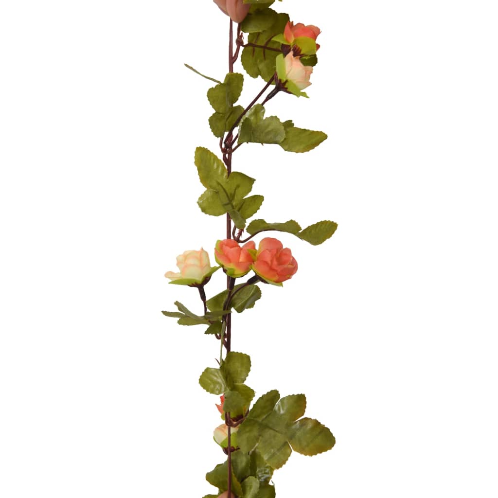 vidaXL Girlandy kwiatowe 6 szt., słoneczna czerwień, 215 cm