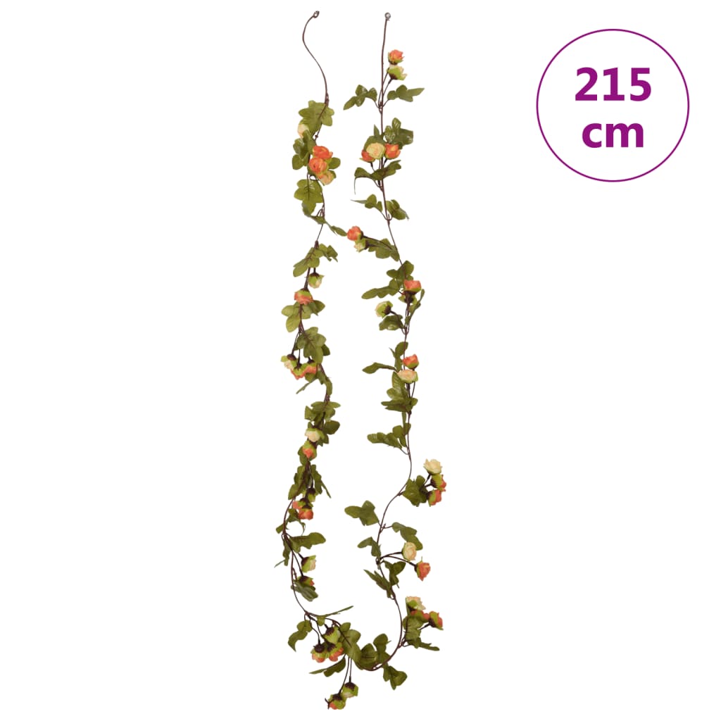 vidaXL Girlandy kwiatowe 6 szt., słoneczna czerwień, 215 cm