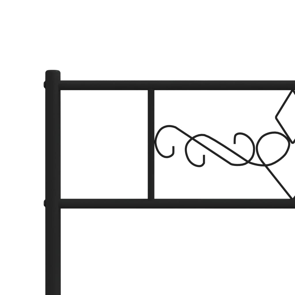 vidaXL Metalowa rama łóżka z wezgłowiem i zanóżkiem, czarna, 75x190 cm