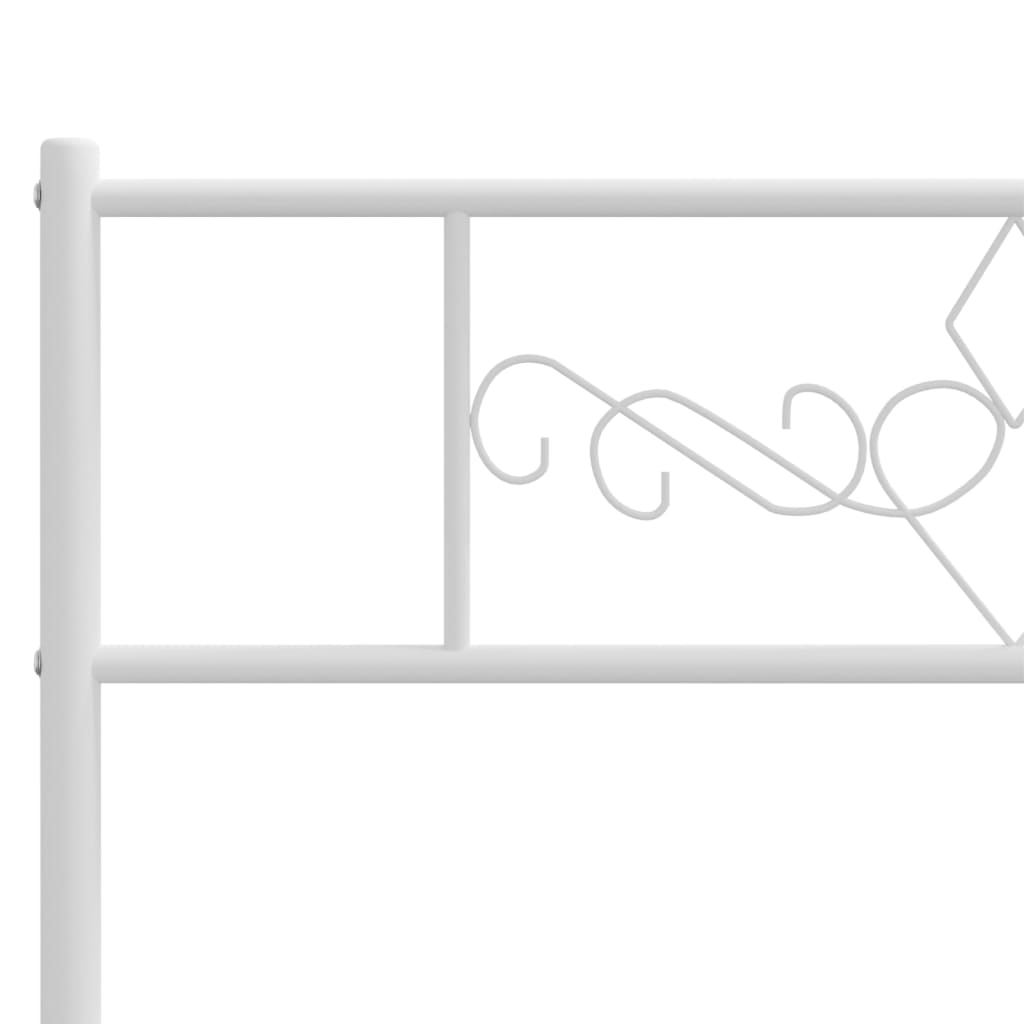 vidaXL Metalowa rama łóżka z wezgłowiem, biała, 200x200 cm