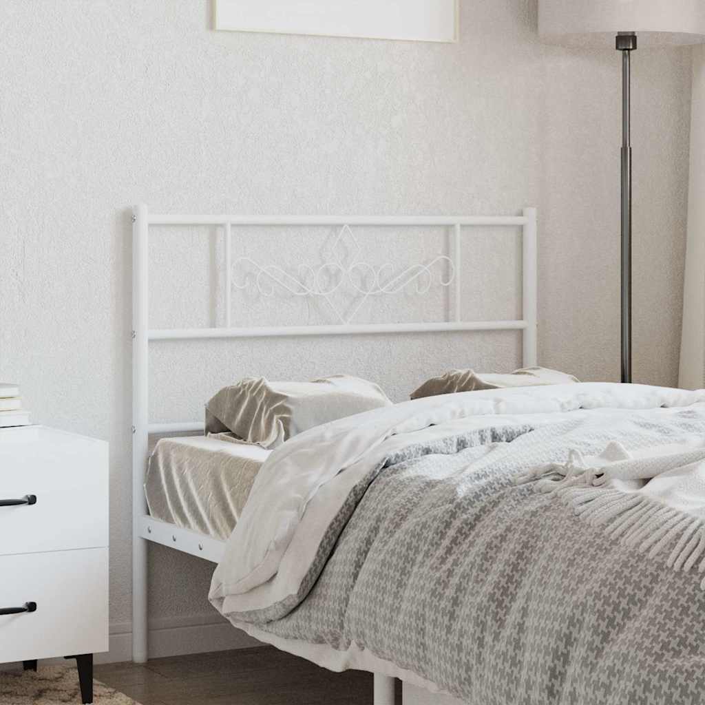 vidaXL Metalowe wymienne wezgłowie, białe, 75 cm