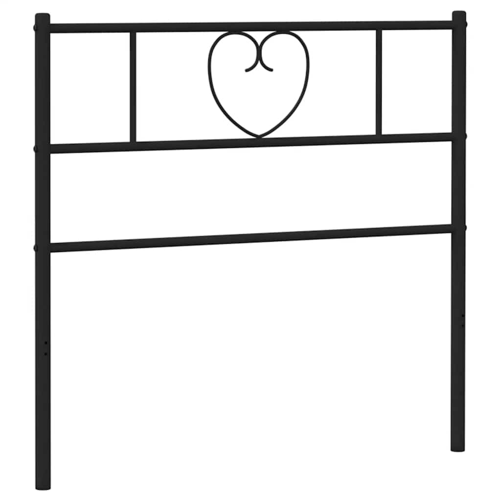 vidaXL Metalowe wymienne wezgłowie, czarne, 75 cm
