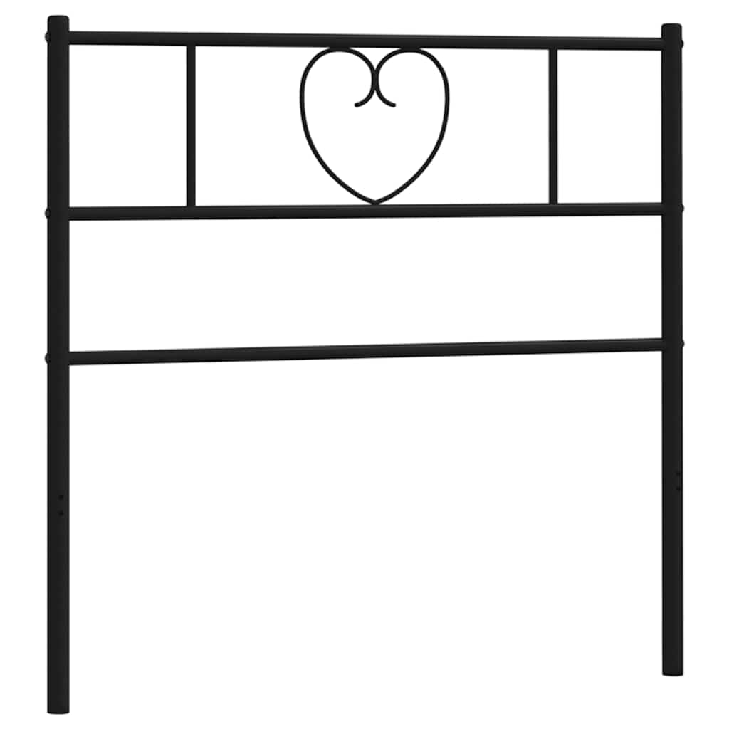 vidaXL Metalowe wymienne wezgłowie, czarne, 75 cm