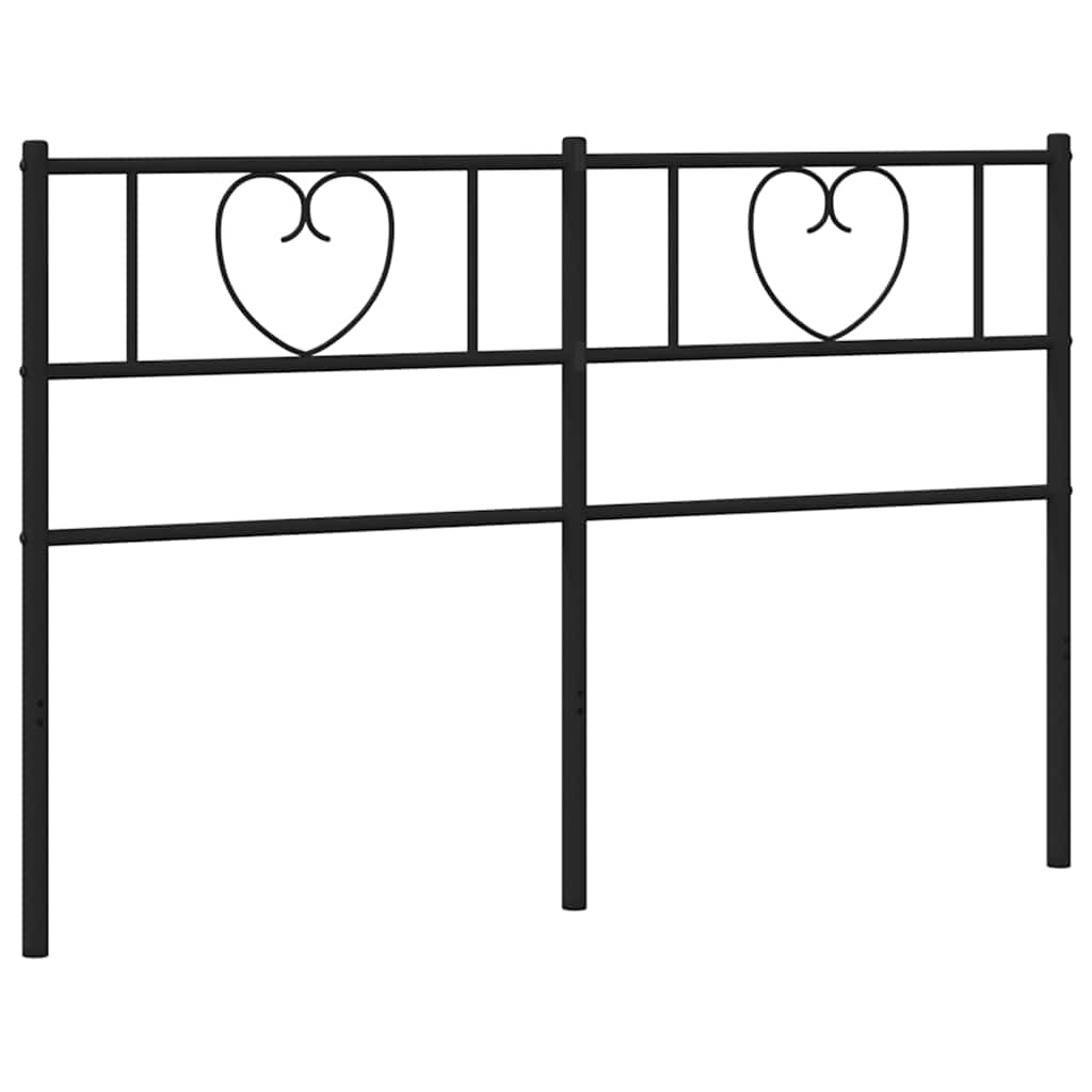 vidaXL Metalowe wymienne wezgłowie, czarne, 135 cm