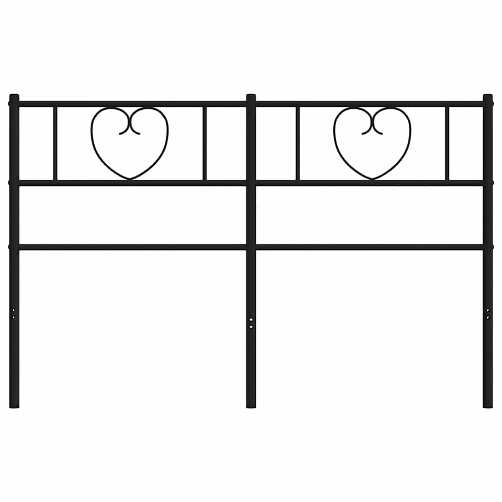 vidaXL Metalowe wymienne wezgłowie, czarne, 135 cm