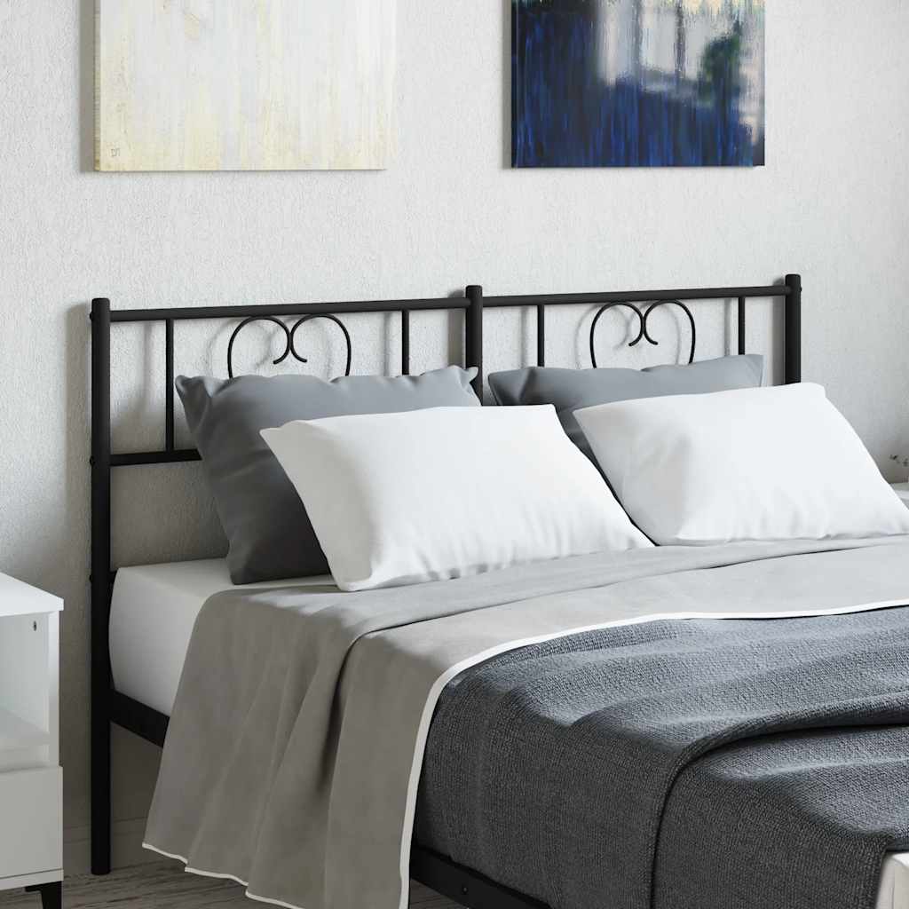 vidaXL Metalowe wymienne wezgłowie, czarne, 140 cm