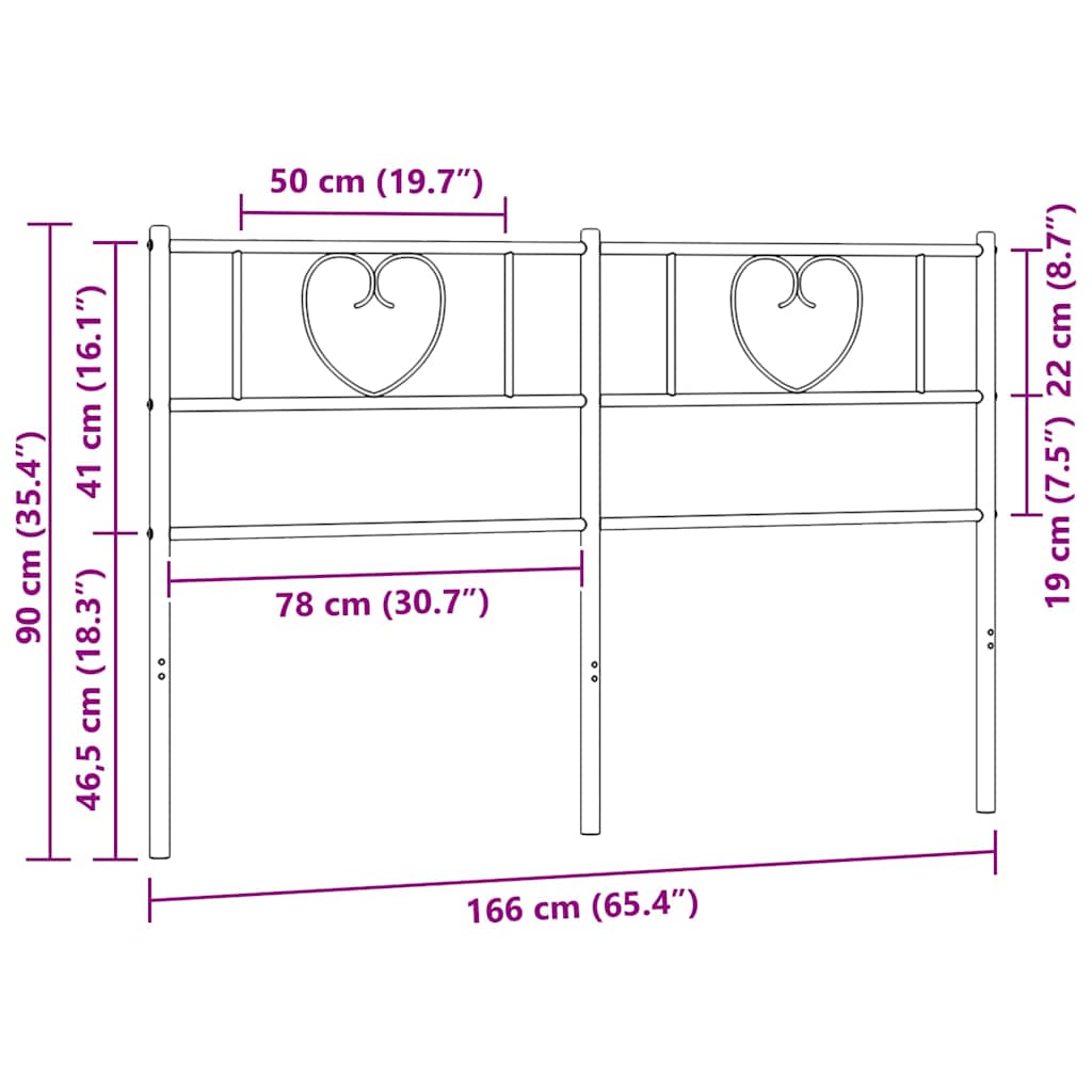 vidaXL Metalowe wymienne wezgłowie, czarne, 160 cm