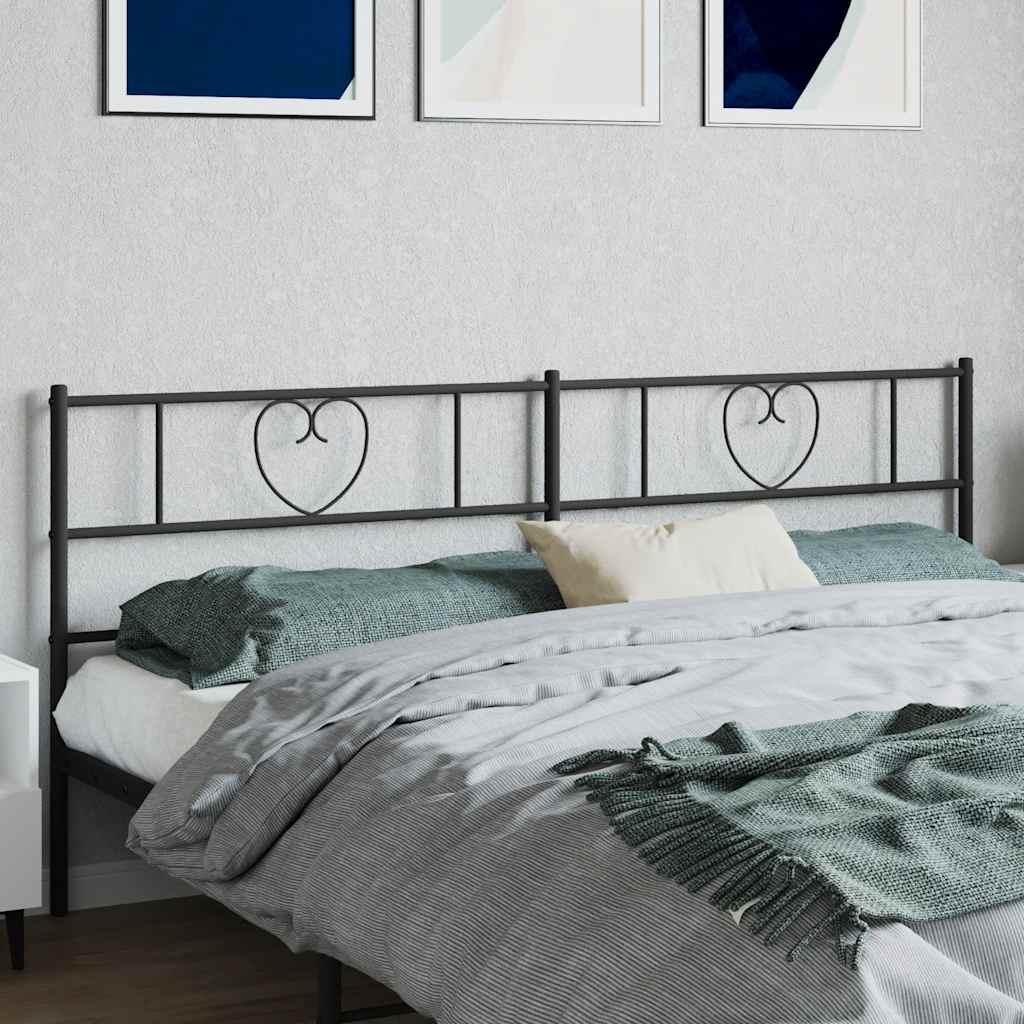 vidaXL Metalowe wymienne wezgłowie, czarne, 180 cm