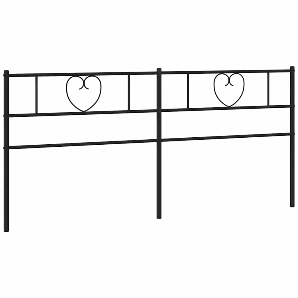 vidaXL Metalowe wymienne wezgłowie, czarne, 200 cm