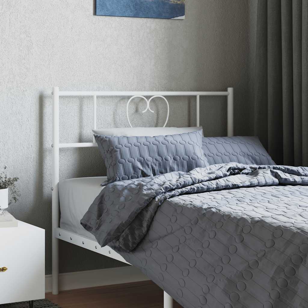 vidaXL Metalowe wymienne wezgłowie, białe, 75 cm
