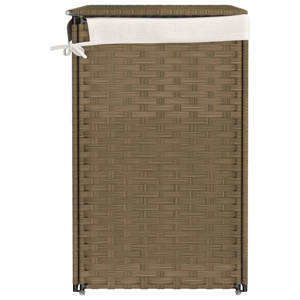 vidaXL Kosz na pranie z 2 komorami, 53x35x57 cm, polirattan