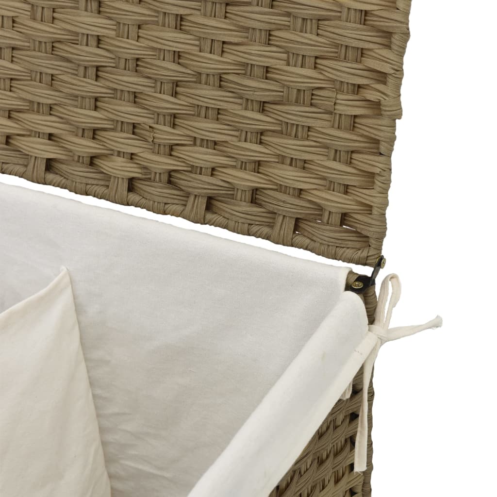 vidaXL Kosz na pranie z 2 komorami, 53x35x57 cm, polirattan