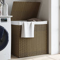 vidaXL Kosz na pranie z 2 komorami, 53x35x57 cm, polirattan