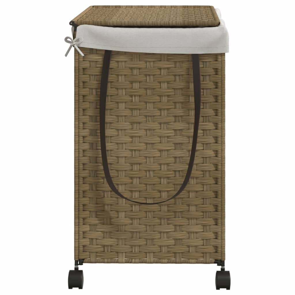 vidaXL Kosz na pranie z kółkami, 60x35x60,5 cm, rattan