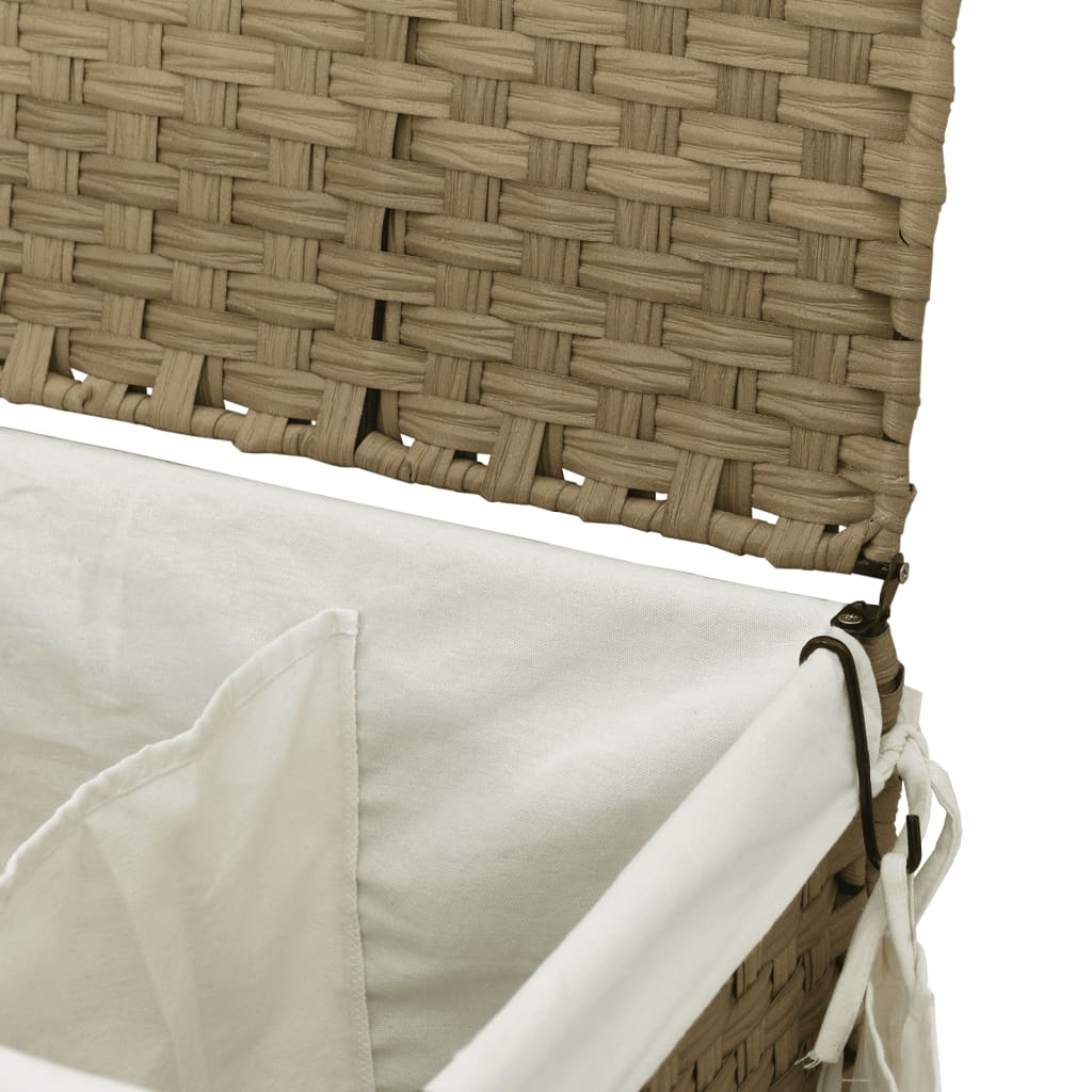 vidaXL Kosz na pranie z kółkami, 60x35x60,5 cm, rattan