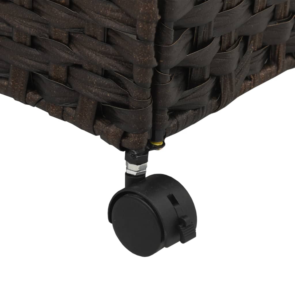 vidaXL Kosz na pranie z kółkami, ciemny brąz, 60x35x60,5 cm, rattan