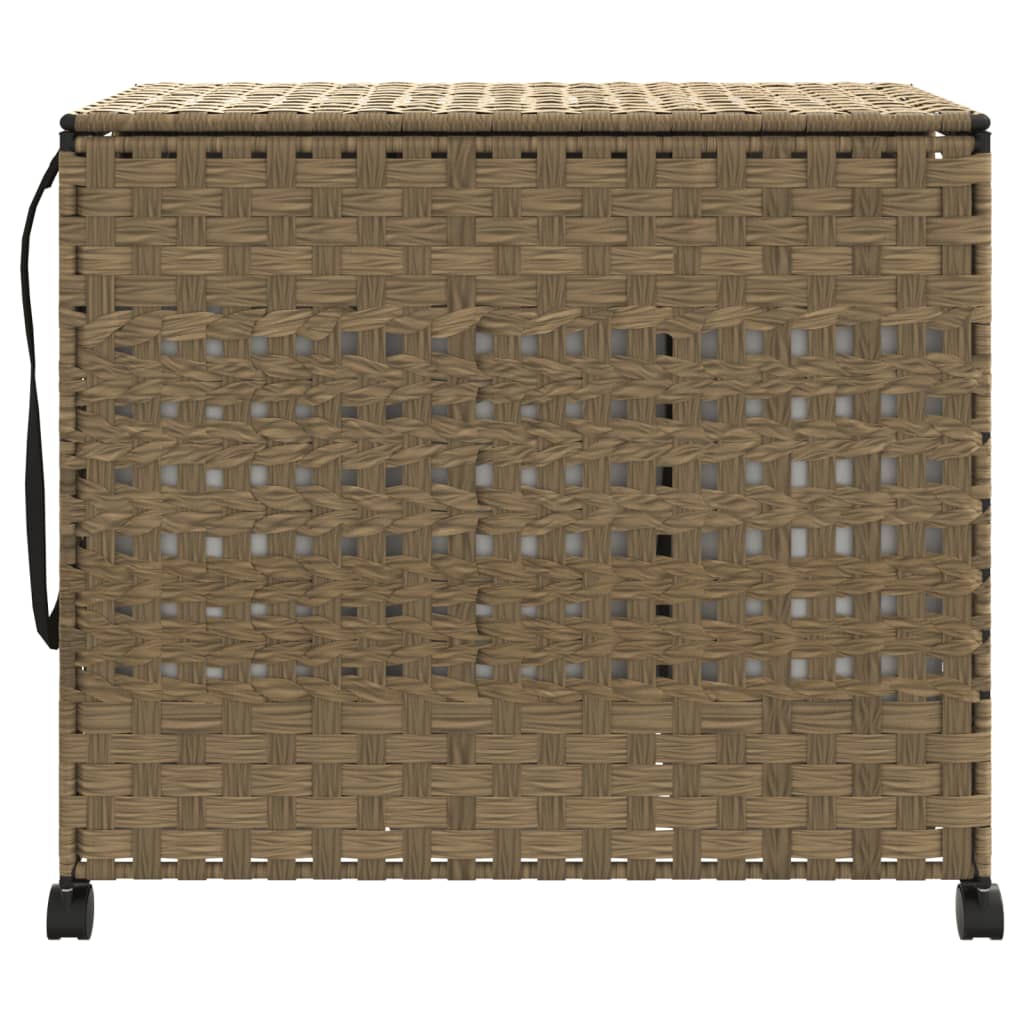 vidaXL Kosz na pranie z kółkami, 66x35x60 cm, rattan