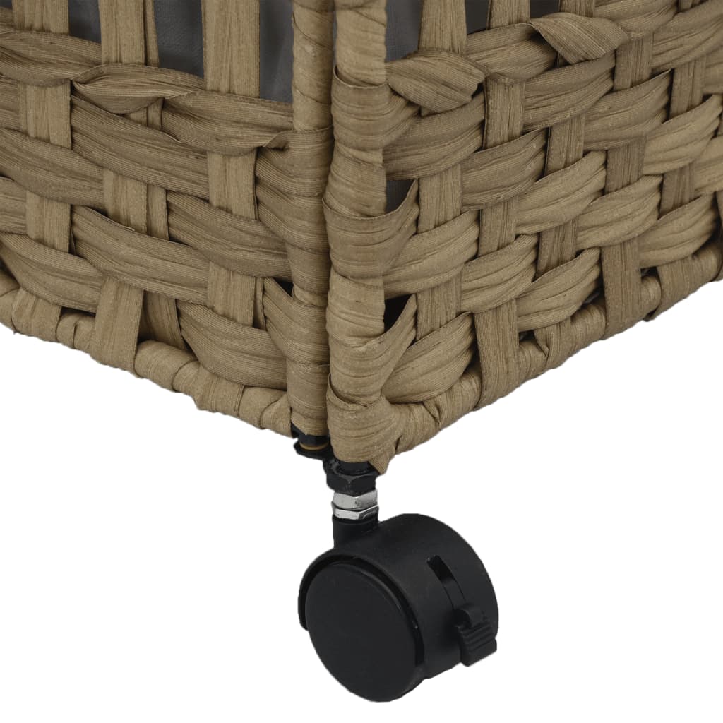 vidaXL Kosz na pranie z kółkami, 66x35x60 cm, rattan