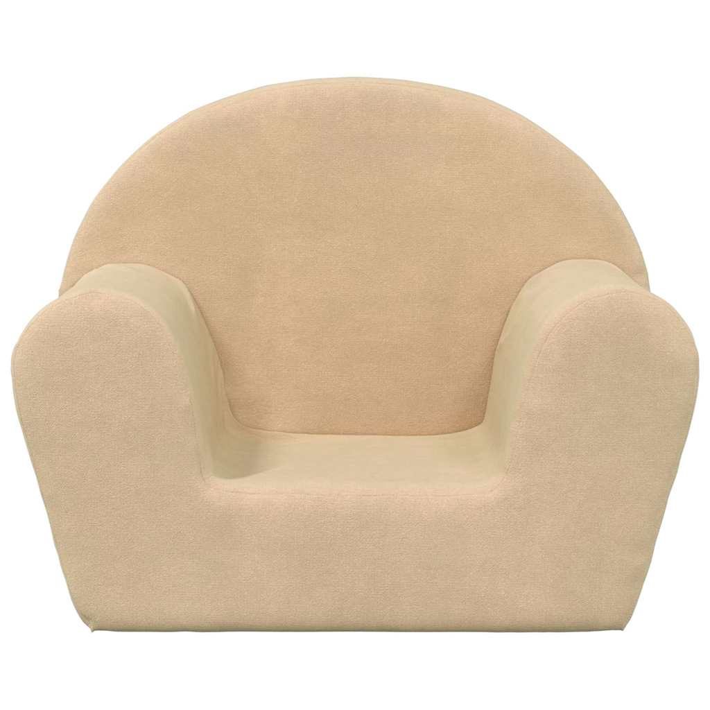 vidaXL Sofa dziecięca, kremowa, miękki plusz