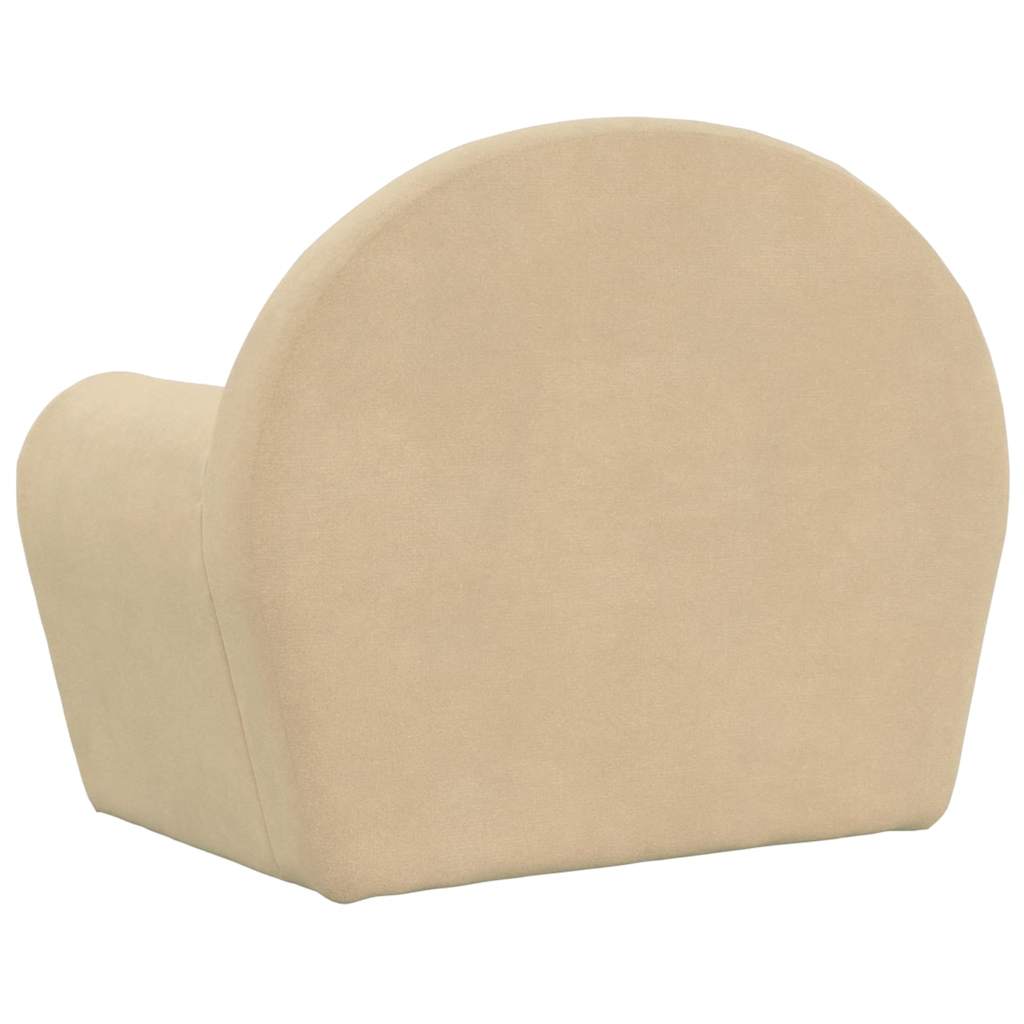 vidaXL Sofa dziecięca, kremowa, miękki plusz