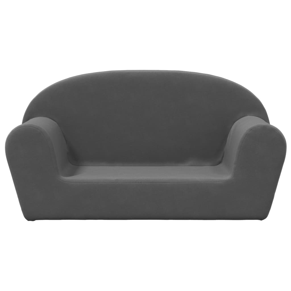 vidaXL 2-os. kanapa dla dzieci, antracytowa, miękki plusz