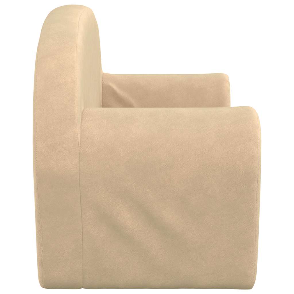 vidaXL Sofa dla dzieci, 2-os. , kremowa, miękki plusz
