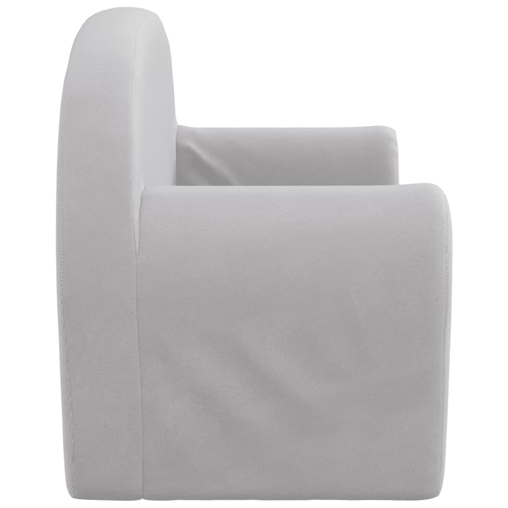 vidaXL 2-os. sofa dla dzieci, rozkładana, jasnoszara, miękki plusz