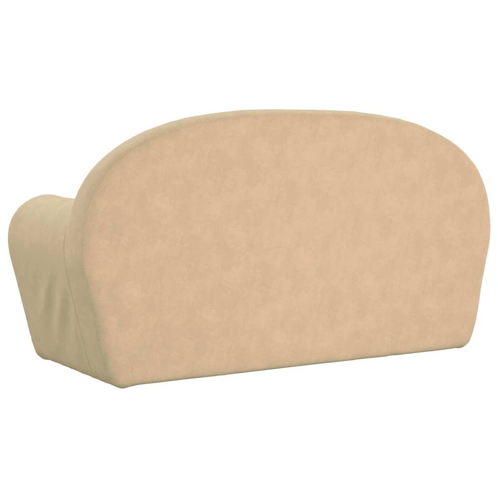 vidaXL 2-os. sofa dla dzieci, rozkładana, kremowa, miękki plusz