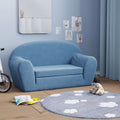 vidaXL 2-os. sofa dla dzieci, rozkładana, niebieska, miękki plusz