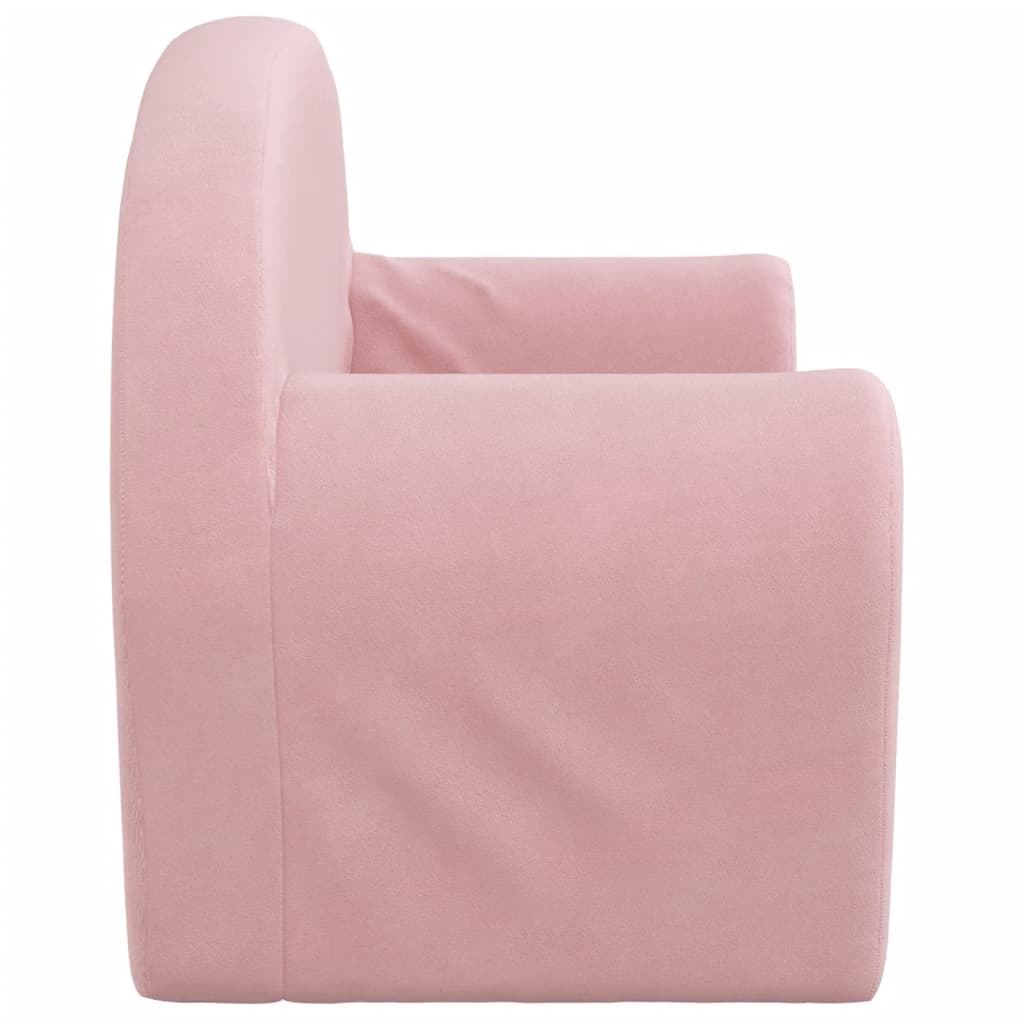 vidaXL 2-os. sofa dla dzieci, rozkładana, różowa, miękki plusz