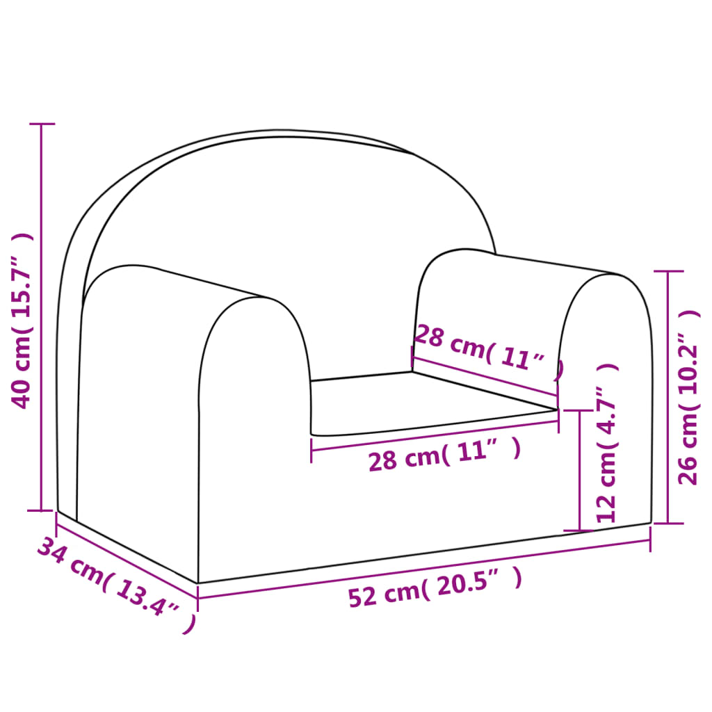 vidaXL Sofa dziecięca jasnoszara z gwiazdkami Miękki plusz