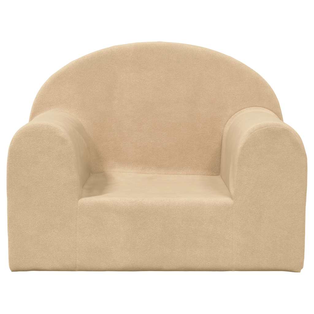 vidaXL Sofa dziecięca, kremowa, miękki plusz