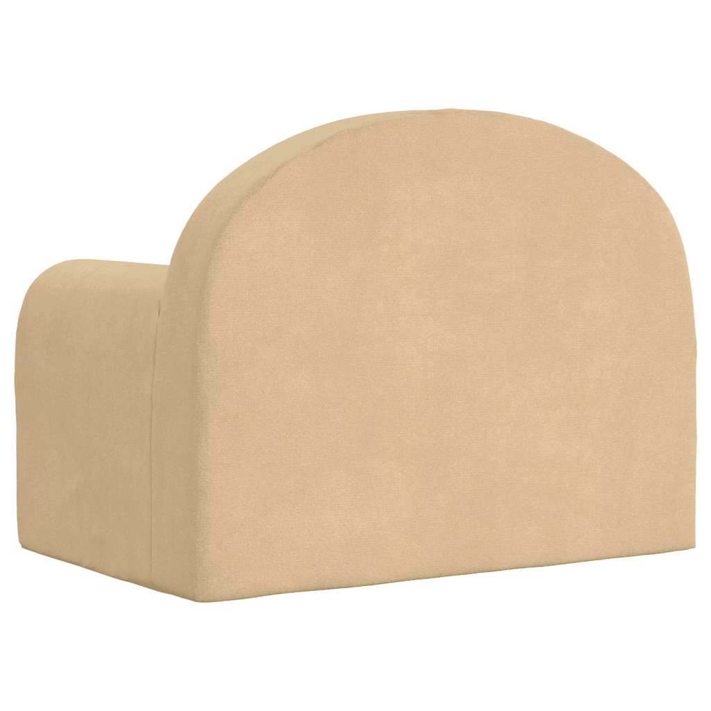 vidaXL Sofa dziecięca, kremowa, miękki plusz