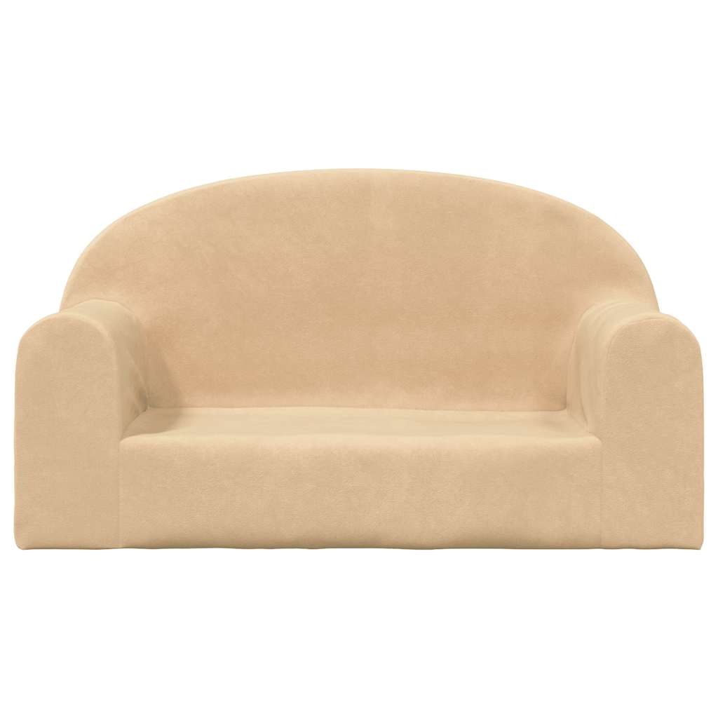 vidaXL Sofa dla dzieci, 2-os. , kremowa, miękki plusz