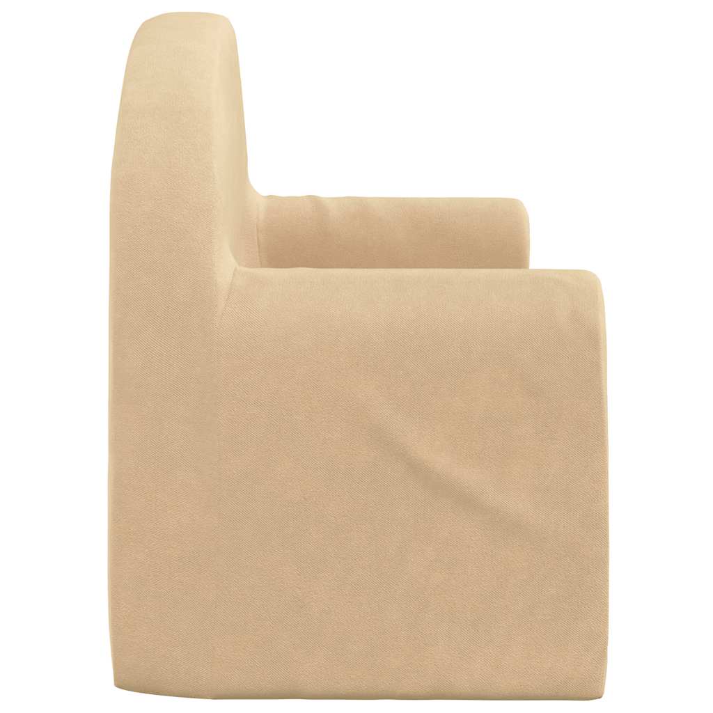 vidaXL Sofa dla dzieci, 2-os. , kremowa, miękki plusz